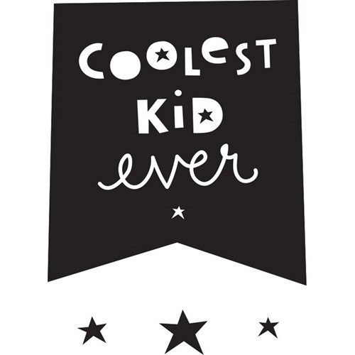 Väggdekor - Wall sticker med citat, Coolest Kid Ever