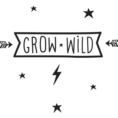 Väggdekor - Wall sticker med citat, Grow Wild