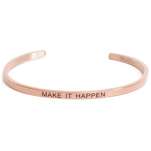 Armband med budskap - Cuff, Rosé, Make It Happen