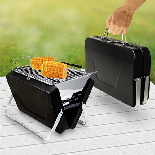 Bärbar grill - BBQ Briefcase Grill, Svart
