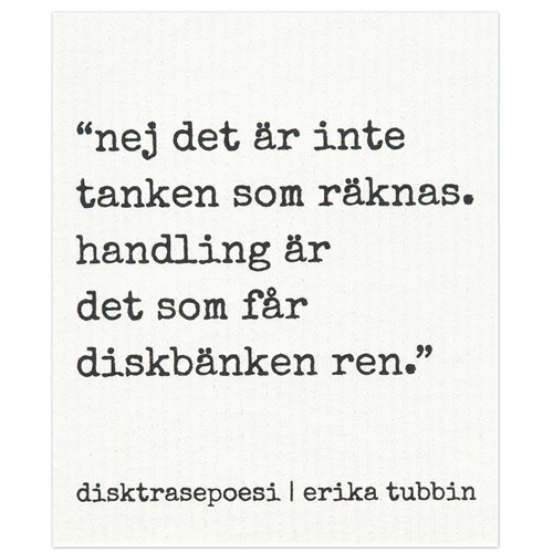 Disktrasa med rolig text - Disktrasepoesi, Tanken som räknas