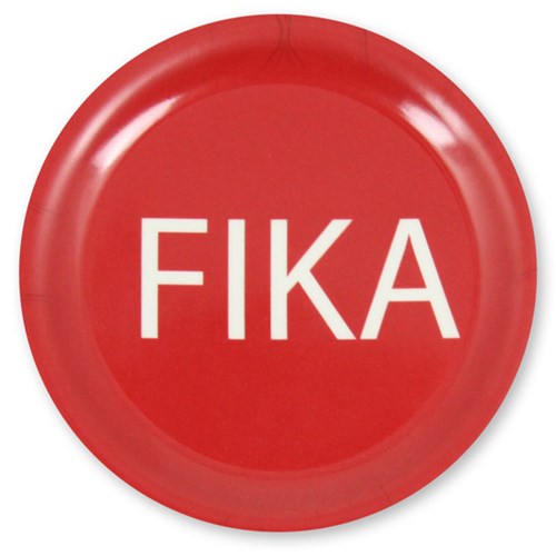 Glasunderlägg - FIKA, Röd