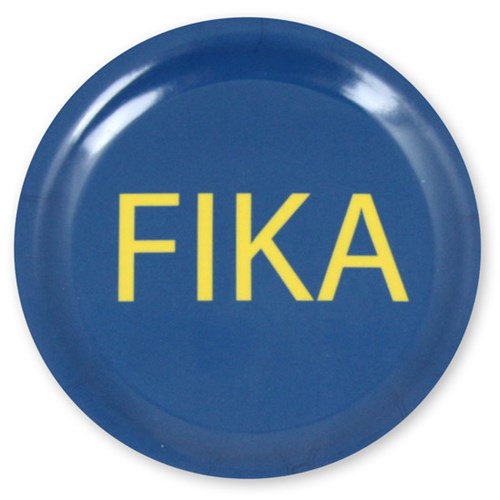 Glasunderlägg - FIKA, Blå / Gul