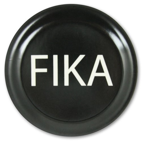 Glasunderlägg - FIKA, Svart