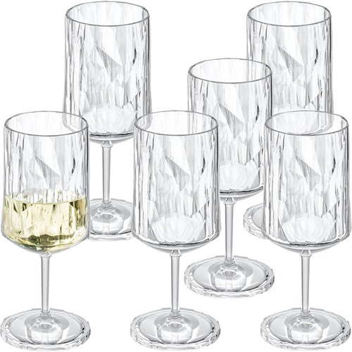 Okrossbara vinglas i plast, 30cl - Koziol, 6-pack