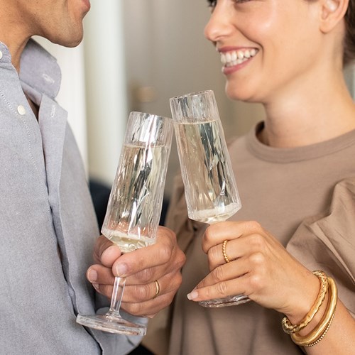 Okrossbart champagneglas i plast - Koziol, 2-pack