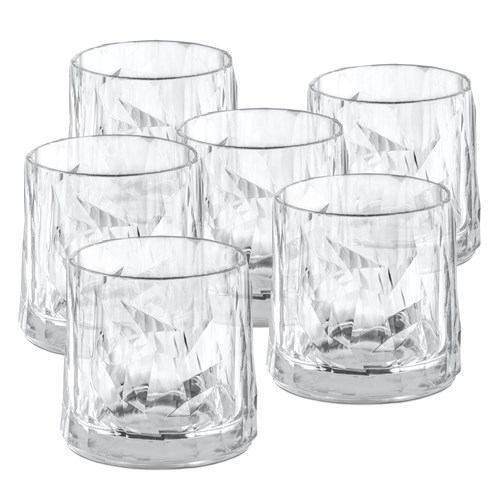 Okrossbart dricksglas i plast - Koziol, 6-pack