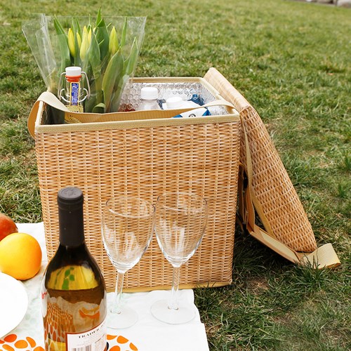 Picknickkorg - Kylväska och sittpall i en!, Brun