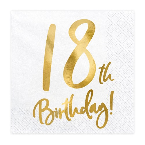 Servetter - 18 år, 30 år, 40 år, 70 år, 18th Birthday
