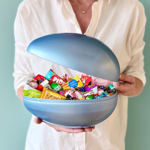 Påskägg plåt, fyllt med påskgodis, 1 kg - Blått