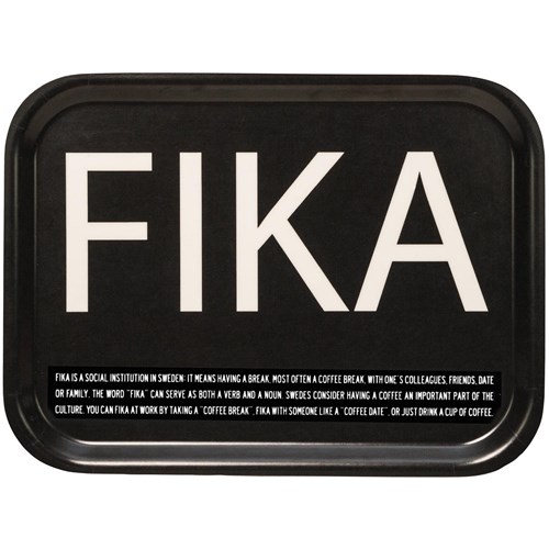 Bricka - FIKA, Svart