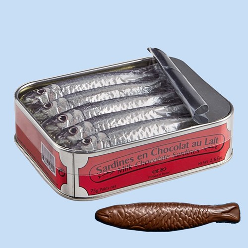 Chokladsardiner i plåtask, Röd