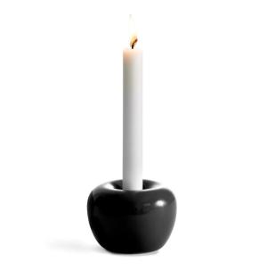 Ljusstake Apple stor (Svart blank) - Born in Sweden