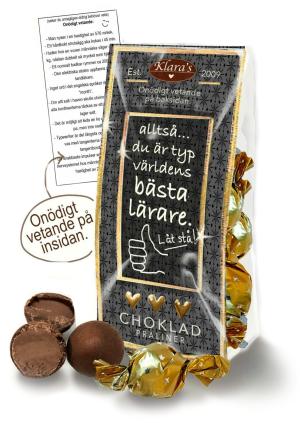 Chokladpraliner Världens bästa lärare