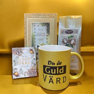 Presentset Du är guld värd (mugg